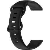 Resim Samsung Galaxy Uyumlu Watch4 İçin 40mm / 44mm 20mm Düz Renk Silikon Saat Bandı Siyah 