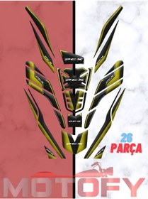 Resim Honda Pcx 125 2021 2024 Tank Pad Seti Sarı Siyah 