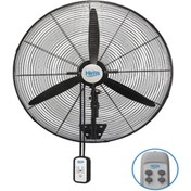 Resim HIMS HEF-DK650 190W 65 cm Siyah 3 Kanat Kumandalı Sanayi Tipi Duvar Vantilatörü 