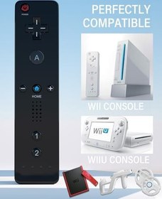 Resim Wii uzaktan kumanda ve Nunchuck Joystick yedek uzaktan kumanda Wii için silikon kılıf ve bilek kayışı Wii ile uyumlu, Motion Plus yok 