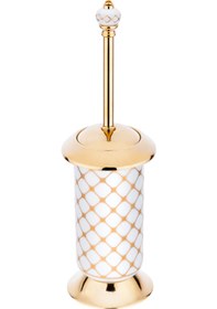Resim Pure Geometrik Beyaz Altın - Pvd Gold Klozet Fırçalık Aks-110 