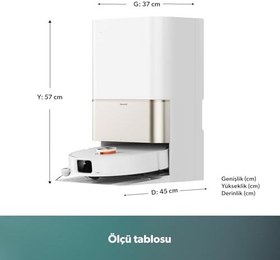 Resim Homend Alex 50 Pro Ulticlean AI Destekli Akıllı Robot Süpürge 28000 Pa Emiş Güçlü Beyaz 