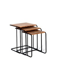 Resim Oscar Salon&oturma Odası Zigon Sehpa Takımı - Atlantik Çam&siyah 