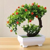 Resim Çekici Mini Hilal Gül Bonsai - Ev, Ofis ve Bahçe Dekoru için Saksılı Yapay Bitki 