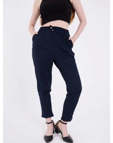 Resim Tam Kalıp Basic Eşofman Pantolon - Lacivert Karışık Çok Renkli 