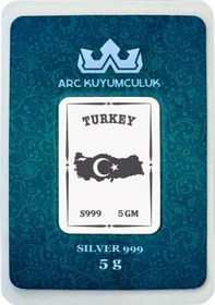 Resim Birliği Ve Gururu Simgeleyen Türkiye Haritası Temalı Hediyeye Özel 5 Gram 999 Ayar Gümüş Külçesi-676 