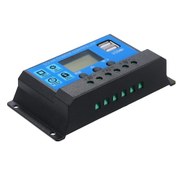 Resim Yaozixa 12v/24v Otomatik Uyumlu Güneş Enerji Kontrolörü, 10a Şarj Akımı, 5v 2.5a Usb Çıkışı, Mavi 