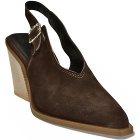 Resim Fox Shoes U654304102 Kahverengi Hakiki Deri Süet Western Topuklu Ayakkabı Kahverengi 