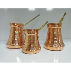 Resim Safir En İyi Kalite Bakır Cezve Seti Üçlü Set, Türk Kahvesi Bakır Cezve 