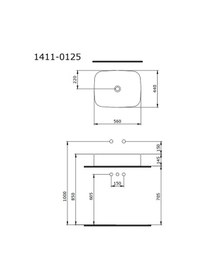 Resim Bocchi New Age Tezgah Üstü Lavabo Petrol Mavisi 55 CM 1411-071-0125 