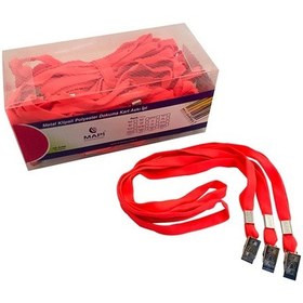 Resim Mapi Metal Klipsli-polyester Dokunma Kart Askı İpi Fosforlu Pembe 50'li Paket 