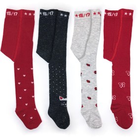 Resim KARYAM SOCKS 4 Lü Karışık Renkli Desenli Bebek Külotlu Çorabı 