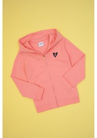 Resim U.S. Polo Assn. Kız Çocuk Neon Pembe Kapüşonlu Fermuarlı Sweatshirt 50316873-VR105 