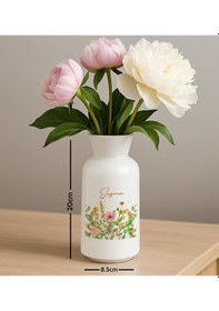 Resim Bk Gift Kişiye Özel Çiçek Tasarımlı Seramik Vazo-3, Ev Hediyesi, Ofis Hediyesi Kobitmeyencom35054 Bk Gift 