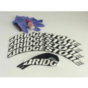 Resim Bombtire Motosiklet 3D Lastik Yazısı Bridgestone Full Beyaz Alman Yapıştırıcı 