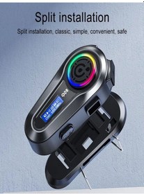 Resim Q008 Lcd Fm Radio Eq Ses Ipx6 Su Geçirmez Rgb Işıklı Bluetooth Motosiklet Kask Kulaklığı 