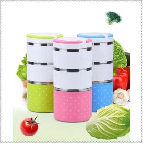 Resim Yemek Termosu 3lü Tutacaklı Sefer Tası - Hiper 3 Katlı Yemek Termos 