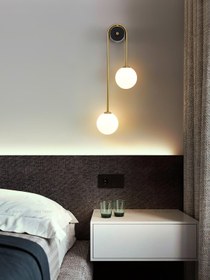 Resim Modern Nordic Camlı Aplik - Duvar Lambası, Oturma Odası ve Yatak Odası için Şık Ev Dekoru 3147-W07-6D-XY - Eskitme / Sol / Füme 