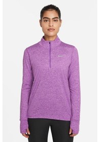 Resim Nike Element 1/2 Zip Running Yarım Fermuarlı Yan Cepli Kadın Koşu Üstü Mor 