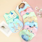 Resim 3 adet Sevimli Hayvan Temalı Bebek Yemeklikleri, Erkek ve Kızlar İçin, Polyester Fiber - Gençler ve Anaokulu için Renkli Yemeklik Seti 