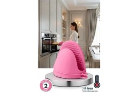 Resim Belle Fusion Mey Ithalat® Valeria Serisi - Isıya Dayanıklı Lüks Silikon Parmak Ucu Tutacağı Fırın Eldiveni 