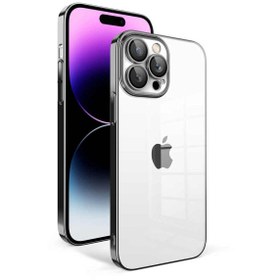 Resim CaseArt Apple Iphone 14 Pro Max Ile Uyumlu Kapak Lens Korumalı Arkası Şeffaf Sert Mika Kılıf - Siyah 