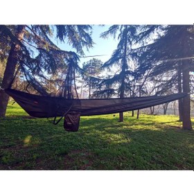 Resim Çift Kişilik Cibinlikli Hamak Ultra Hafif 175 Kg Taşıma 275x150cm Haki 