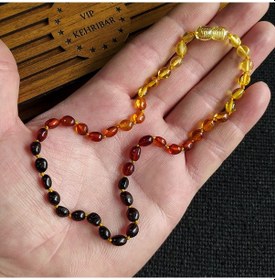 Resim Sertifikalı Yassı Gökkuşağı 35 cm Kız Erkek Bebek Diş Kolyesi Altın 