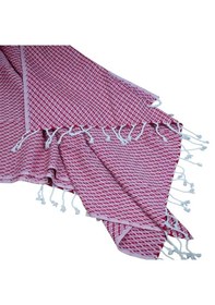 Resim Kara Tezgah Pamuk Santranç Desen Kırmızı Peştemal 100 180 