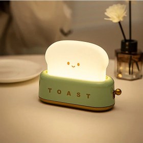 Resim Tost Lambası Tost Makinesi Gece Lambası Yaratıcı Led Gece Lambası Usb Şarj Green Yeşil 