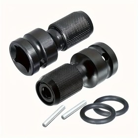 Resim 2 adet elektrikli anahtar soket adaptörü, kare 1/2" (12.5mm) - altıgen 1/4" (6.35mm) 