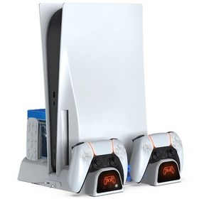 Resim Ps5 Çok Fonksiyonlu Soğutma Standı Kol Şarj İstasyonu Organizatör 