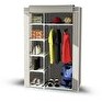 Resim Reyo Teknor Elit Yandan Raflı Çelik Profilli Bez Dolap Gri 