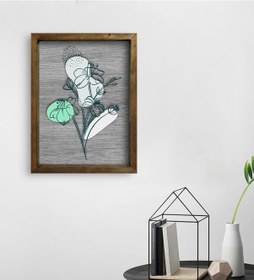 Resim Bk Home Minimal Çiçekler Tasarımlı Doğal Masif Ahşap Çerçeveli Ta (551089968) 
