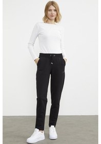 Resim Yüksek Bel İki İplik Eşofman Altı - Siyah 001 