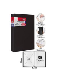Resim Sunum Dosyası 100 Lü 1 Paket Poşet Dosyalı Katalog Dosyası 100 Poşetli Kendinden Dosya Plastik Kapaklı Siyah 