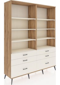 Resim Hyperion Gardrop 8 Raflı 6 Çekmeceli 176x44x221 Çam-aytaşı Aytaşı 