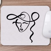 Resim Karakalem Çizimi Soyut Yüz Tasarımlı Mousepad -7 E-Hediyeci