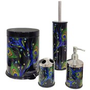 Resim SİLİWAX ANKA DESEN-4Lü Set Pedallı Yavaş kapanır Çöp Kovası Wc Kl Siyah 