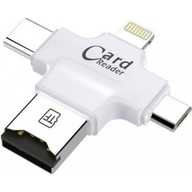 Resim Mobitell Apple Uyumlu iPhone Micro Usb Type-C Tf Kart Okuyucu Reader 
