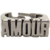 Resim Amour Gümüş Kaplama Ayarlanabilir Yüzük Gümüş 