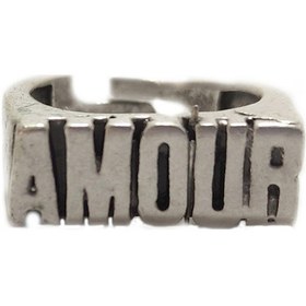 Resim Amour Gümüş Kaplama Ayarlanabilir Yüzük Gümüş 