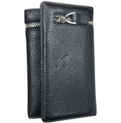 Resim Karali Hakiki Deri Kadın Cüzdan Siyah Bc494-1 Siyah 