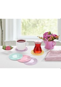 Resim Silikon Bardak Altlığı - 3 Adet Çok Renkli 