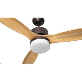 Resim Alsanfan Modern Kahverengi Motorlu Kremrengi Kanatlı Aydınlatmalı Uzaktan Kumandalı 132CM Tavan Vantilatörü 