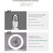 Resim Uzaktan Kumanda ve Işık 30W LED Lamba Fanı ile Tavan Fanı Akıllı Sessiz Tavan Fanı E27 Dönüştürücü Taban Beyaz (Yurt Dışından) 