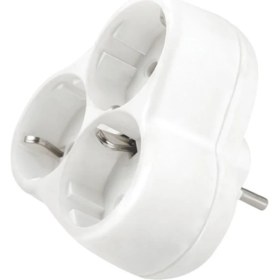 Resim Üçlü 3lü Golyat Topraklı Priz Beyaz 