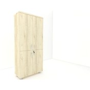 Resim Modüler Dünyası 4 Kapaklı Kitaplık Dosya Dolabı Meşe - 80X38X188 Meşe 