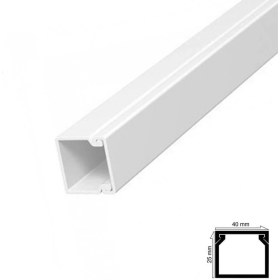 Resim Kablo Kanalı 40X25 mm 2 Metre Yapışkan Bantlı 4 Adet 