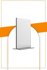 Resim Genel Markalar A6 T Tipi Dikey Masa Üstü 20'li Paket / 2.8 Mm Şeffaf Pleksi Föylük / Broşürlük 